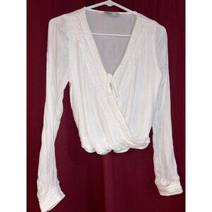 Hollister White Long Sleved Blouse Size Small